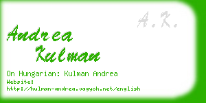 andrea kulman business card